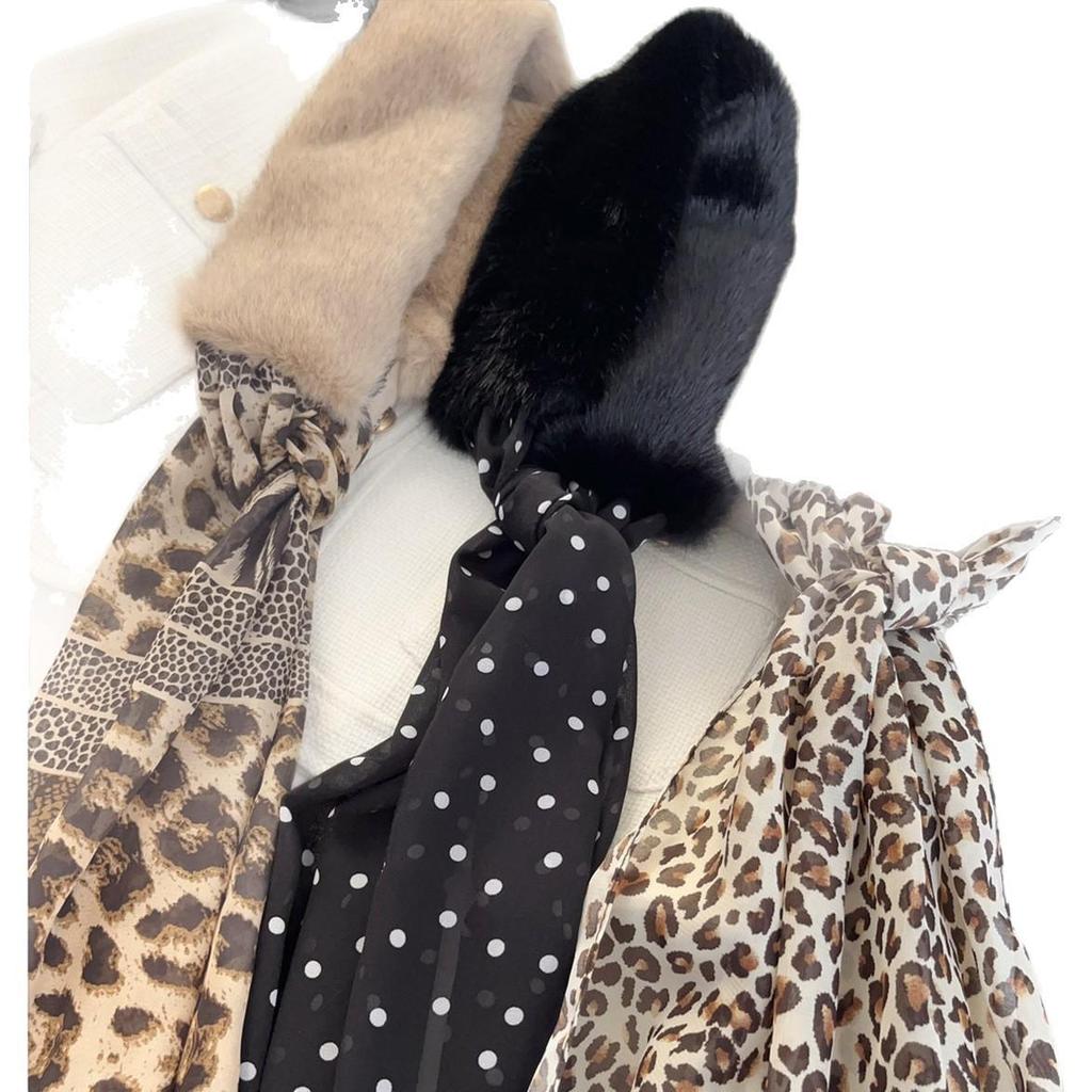 Leopard Print Plush Scarf Necklace - Versatile Retro Y2K Jewelry for Women
