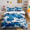 Blue Floral Bedding Set with White Accents Bedding Set (1 Duvet Cover, 2 Pillowcases, Duvet Not Included)