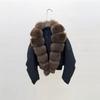 Winter new fox fur collar short down jacket women's thickened warm loose fur fashion pie overcome coat