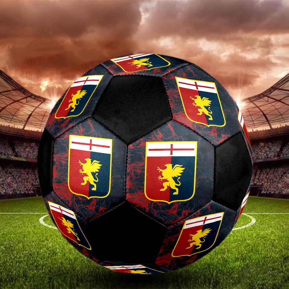 Genoa CFC Indoor Soccer Ball Colorful Machine Stitched PVC Size 5 Team Training Competition Ready Durable High-Bounce Cool Sports Gift