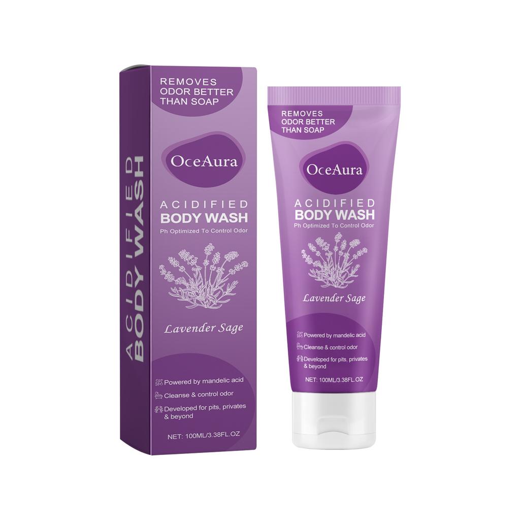 1 pièces Gel douche lavande sauge 100ml pour le nettoyage du corps, rétention de parfum longue durée, Gel douche hydratant et soin de la peau
