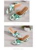 European & American Embroidered Open Toe High Heel Square Toe Sandals - Women's Plus Size, Chunky Heel, One-Strap Fashion Slippers