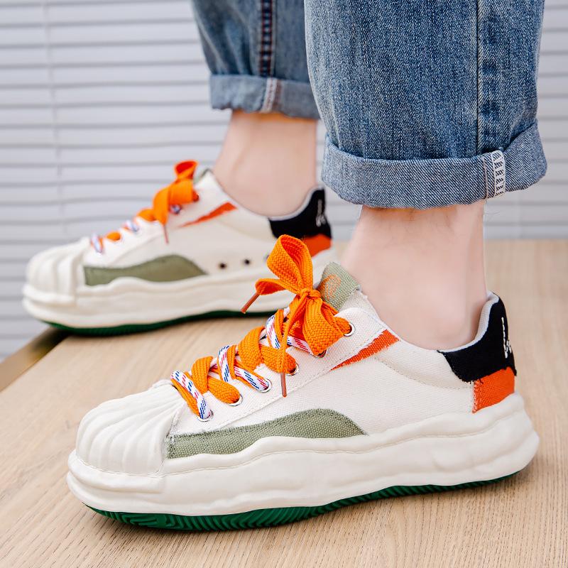 Canvas Shoes Men'S Trendy Shoes Shell Head Korean Version Fashion Breathable Shoes Personalized Trend Student Board Shoes Men'S Shoes
