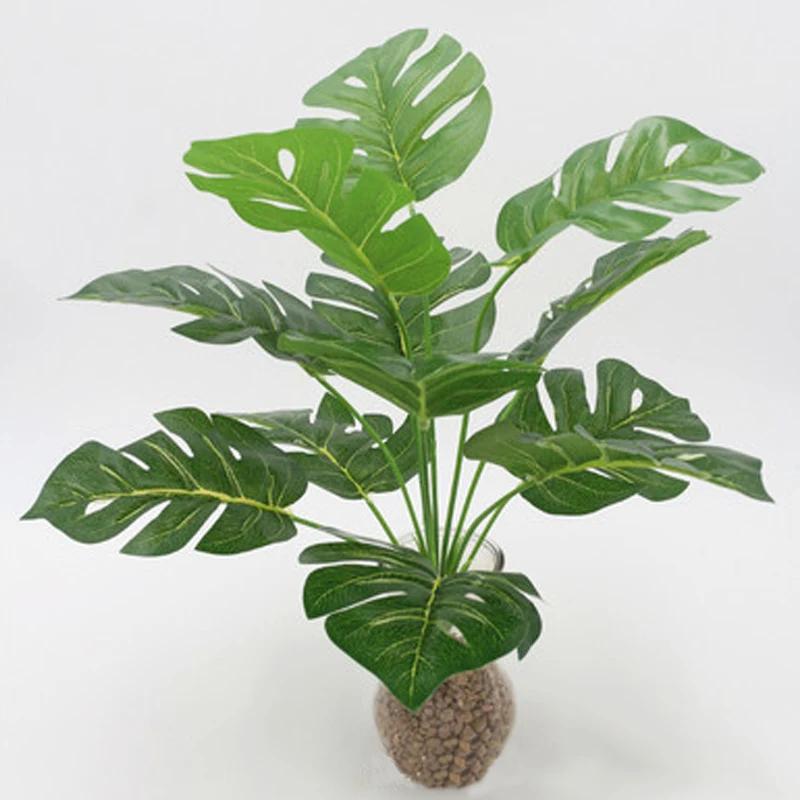 Artificial Plants Green Palm Leaves Monstera Home Garden Living Room Bedroom Balcony Decoration Tropical Plastic Fake Plant Long