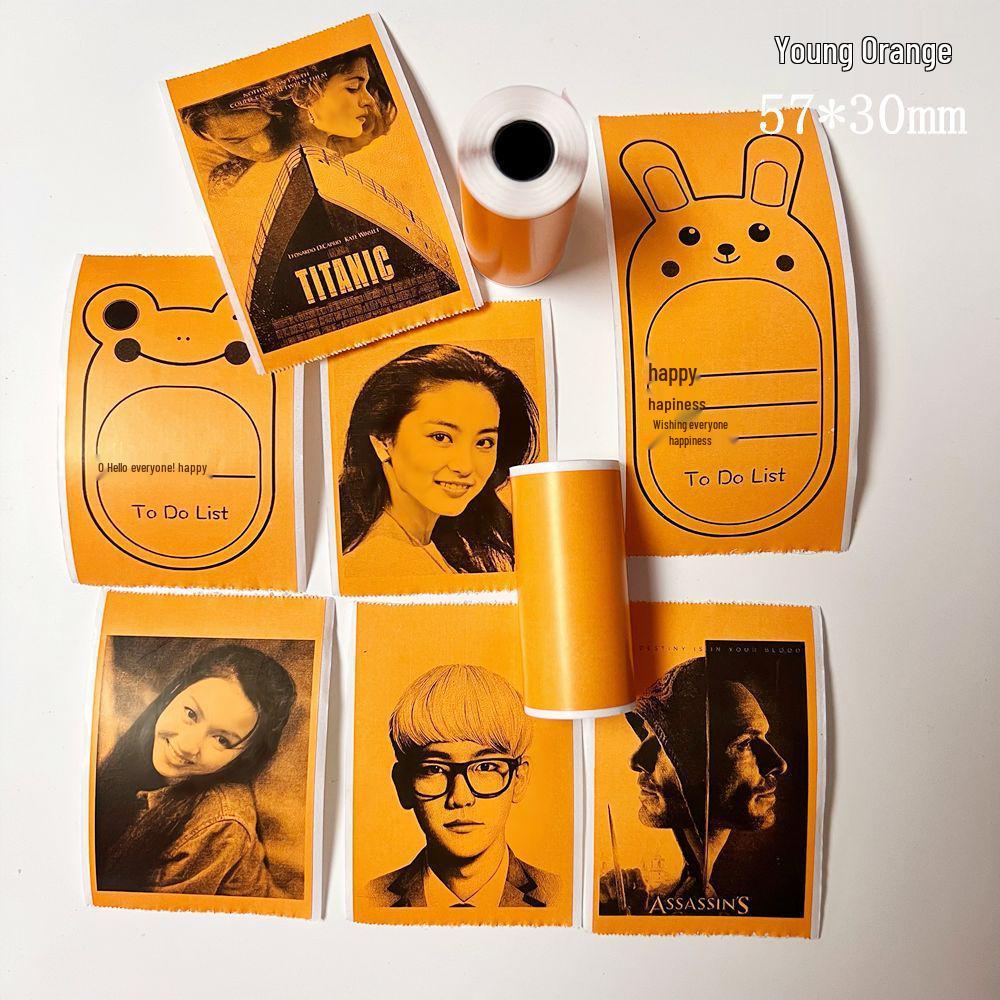 MiaoMiaoJi AiLiXiong 2-inch Thermal Adhesive Sticker Photo Paper, 57x30, Pastable & Wrong Answer Printing Color.