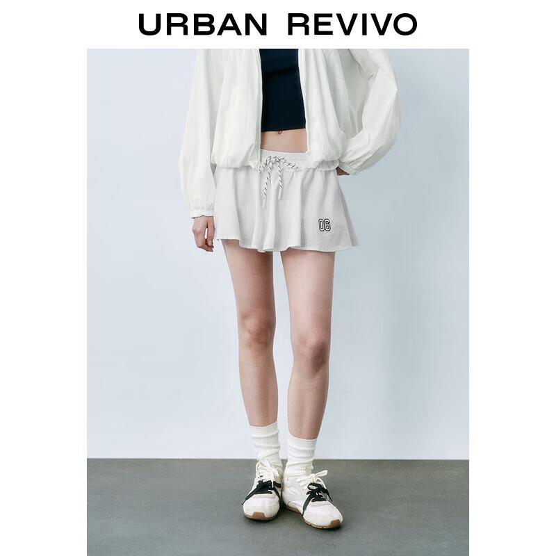 

UR 2025 Spring Women s Printed Drawstring Short Casual Skirt XS