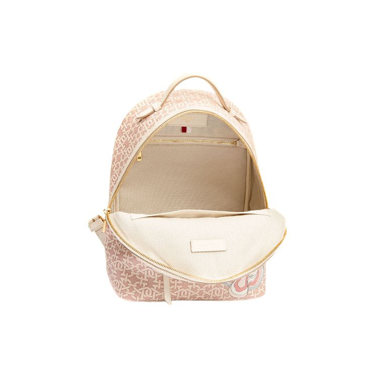 Bally Daffi Classic Monogram Printed Commuter Fashion Tiger Head Logo TPU Backpack Women Backpack Pink 6300491
