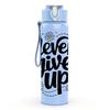 1PC Never Give Up Motivational Quote Lettering 750ml Color Plastic Sports Water Bottle Leakproof Flip Straw Lid Suitable for Sports Office Home Use