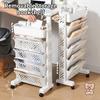 Removable Storage Shelf Desk Side Bookshelf Bookcase Shelves with Wheels Storage Rack Hanging Desk Side Kitchen Food Trolley