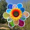 1Pc Outdoor Garden Lawn Yard Bird-Scaring Wind Spinner Fruit Garden Reflective Six Color Dazzling Sunflower Windmill Kids Toys