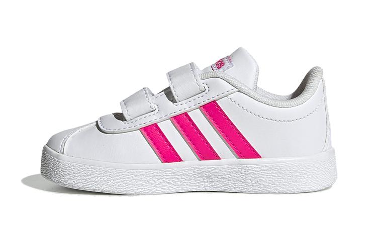 

Adidas VL COURT 2.0 Коровья кожа Липучка Баланс Низкие кроссовки для малышей Белый Младенцы и малыши EG3890 22