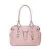 Y2K Aesthetic Women Underarm Bag Large Capacity PU Leather Retro Shoulder Bag Motorcycle Style Single Shoulder Handbag