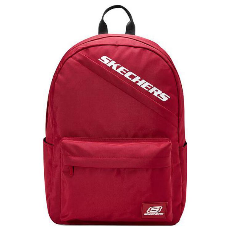 Skechers Classic Letter Print Zipper Backpack Unisex Backpack Red L422U207-001W Red