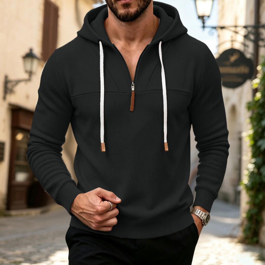 Men's Color Pullover Hoodie Sweatshirt for Casual Daily Wear