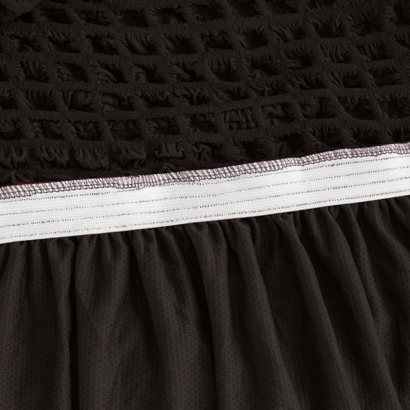 Dicker Rüschen-Seersucker-Sofabezug für Wohnzimmer 1/2/3/4 Sitzer Elastischer L-förmiger Ecksofabezug Stretchbezug für Sofa