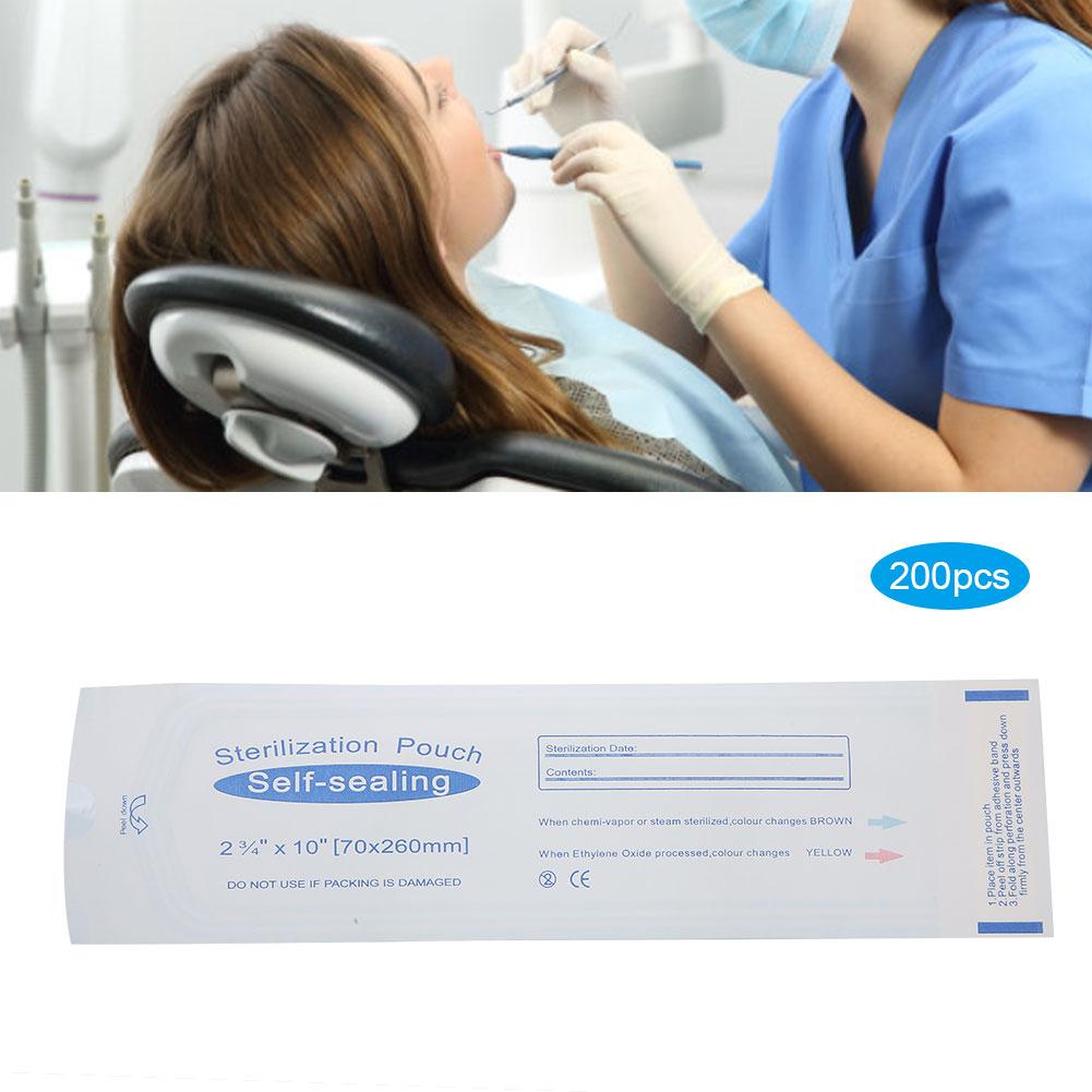 200pcs box 70 x 260mm Self Sealing Pouches Dental Pouches Bags Accessory