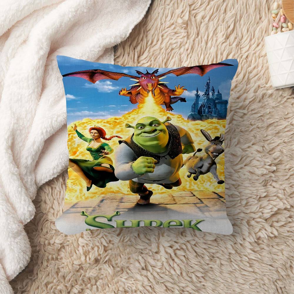 S-Shrek Movie Classic Stitch Lucky Dragon Pillow Cover Sofa Cushion Cover Home Room Decoration Children Gift
