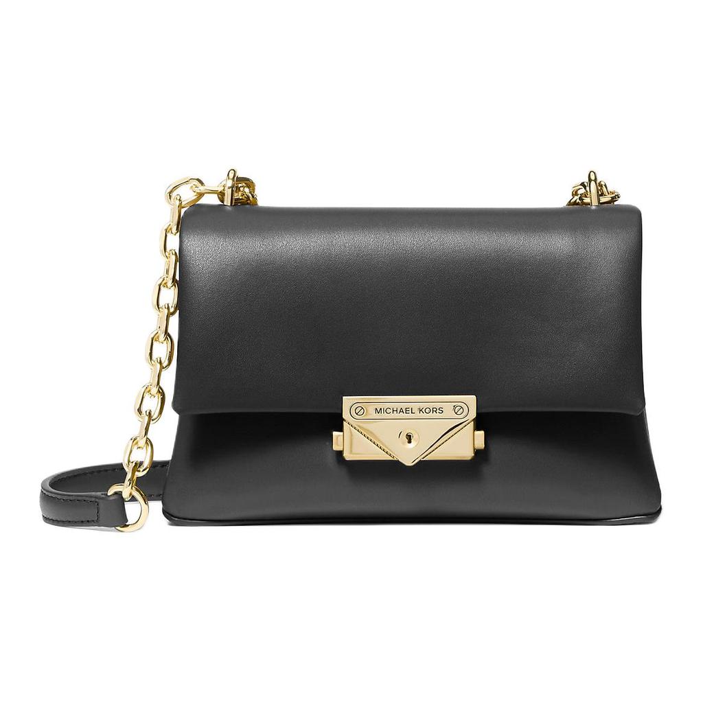 Michael Kors Mk Cece 18 Metal Logo Snap Closure Cotton Blend Shoulder Crossbody Bag Small Women Bags Black 35F2G0EC5O-BLACK