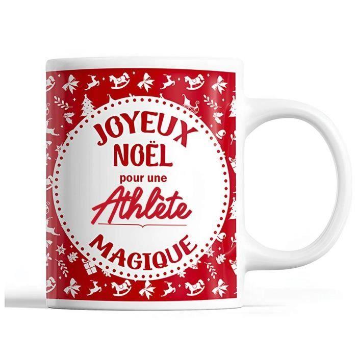 Mug - Christmas - Female Athlete - Red - Ceramic - 325 Ml
