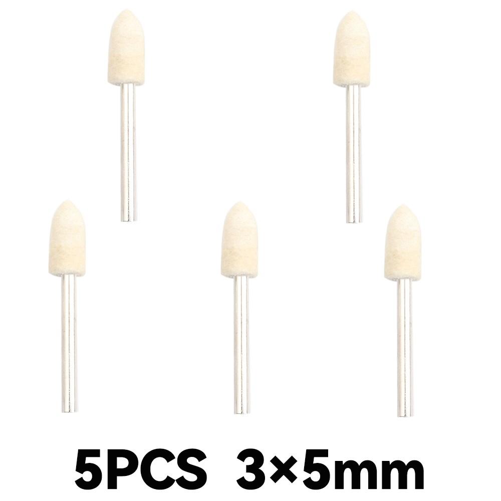 10Pcs/5Pcs Wool Felt Mounted Polishing Buffing Wheel OD 3-10mm Grinding Head for Dremel Drill Rotary Tool 3mm Shank
