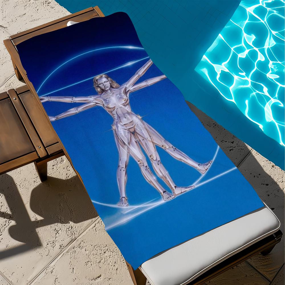 H-Hajime Art Towel Beach Quick Dry Soft S-Sorayama-S Pool Towels Gift for Travel Gym Shower Camping sports