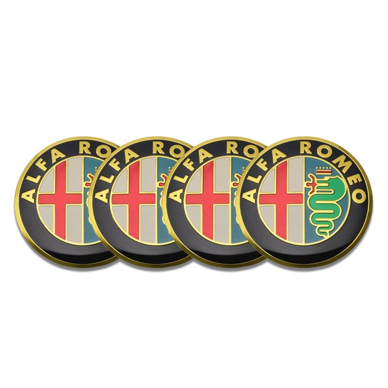 4PCS 56MM car hub center cover label wheel hub center decorative accessories for Alfa Romeo Giulia Giulietta 159 Mito Spider GTA