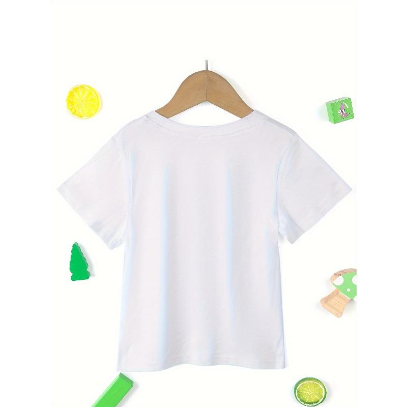 European sizes Girls' T-Shirts Featuring a Print That Says 'My Nana Papa Love Me' with Short Sleeves