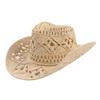 Cowboy Hat Classic Vintage Hollow Out Unisex Curled Edge Wide Brim Men Sun Hat Fishing Hat
