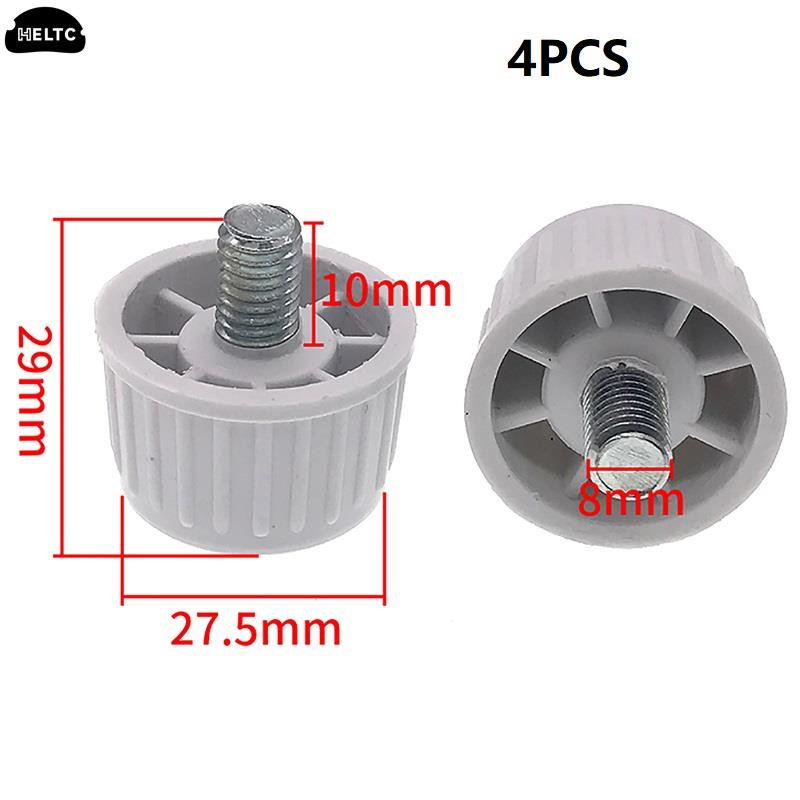 4pcs Universal Footing with Height Adjustable Screw Fridge Freezer Bottom Stand Moisture proof Table Chair Leg Holder bianco