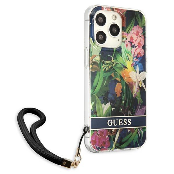 Guess Guhcp13Xhflsb Iphone 13 Pro Max6,7 Niebieski/Blue Hardcase Flower Strap