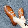 New Arrival Leather Male Hollow Out Beach Shoes Comfortable Walking High Quality Summer Handmade Sandals Mens Slip on Sandals