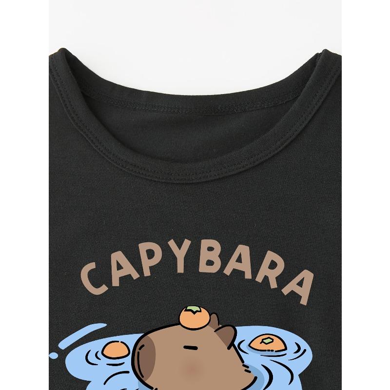 European sizes Boys' Fashion T-shirt, feature cute cartoon Prints, Soft and Breathable, Suitable for Summer Outdoor activities