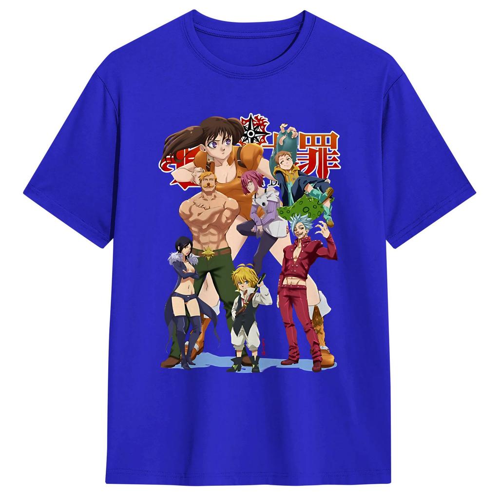 The Seven Deadly Sins Anime TShirt Summer Leisure T Shirts Cotton ONeck Oversized Top Tees Short Sleeve Awesome Tshirt
