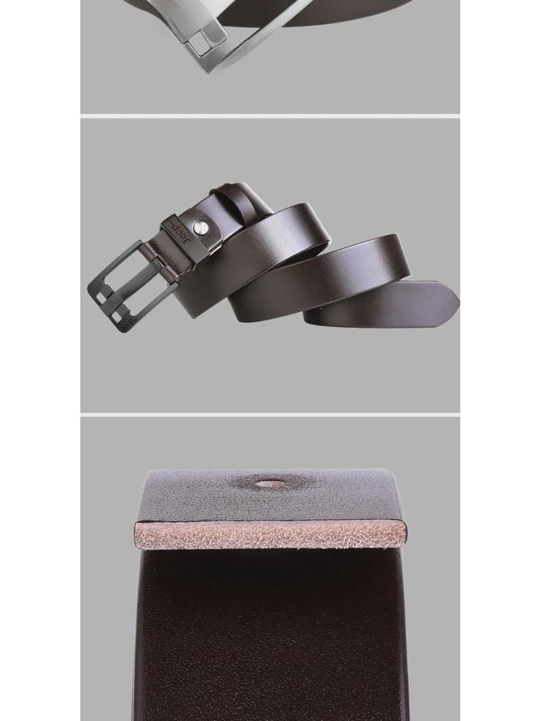 Pinduoduo Heißer Verkauf: Jeepuo Herren Echtleder Dornschließe Rindsleder Casual Koreanischer Stil Jeansgürtel