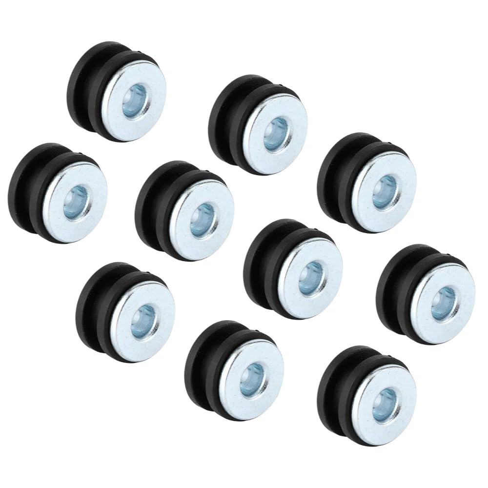 10 Stück M6 Gummi Motorrad Gummitülle Schrauben, Motorrad Gummi + Stahl Tülle Zubehör Verkleidung Verkleidung