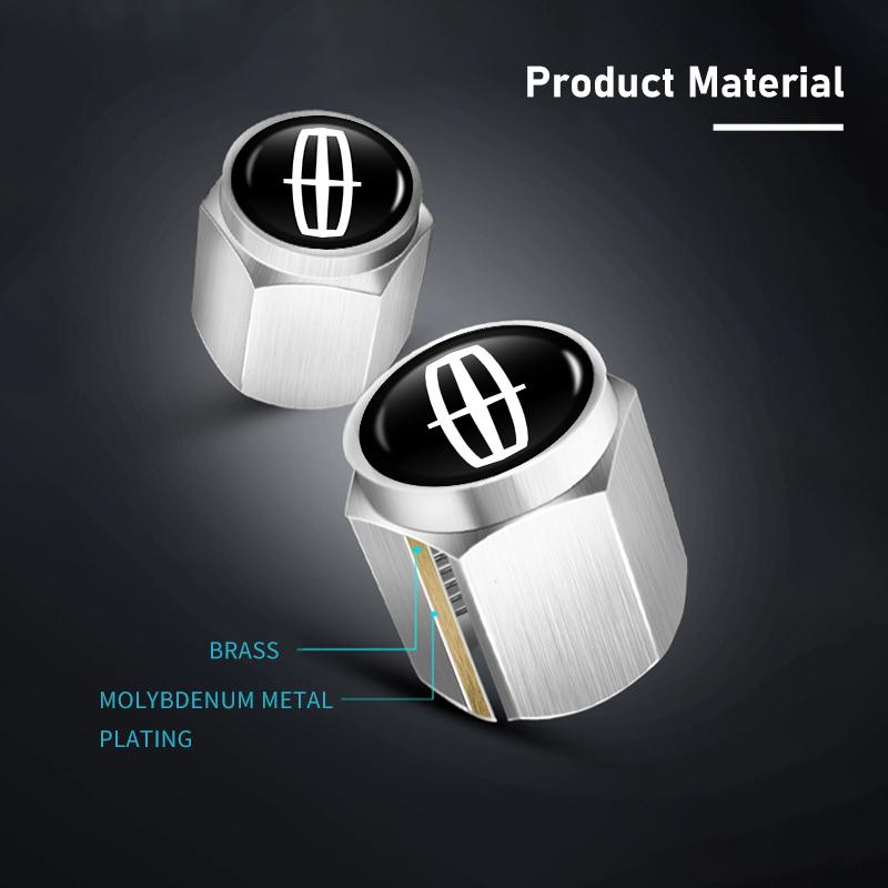 5ps Car Wheel Tyre Valve Protection Cover Alloy Dust Proof Cap For Lincoln Mondeo MKZ MKX Aviator Navigator Continental Corsair gyu7