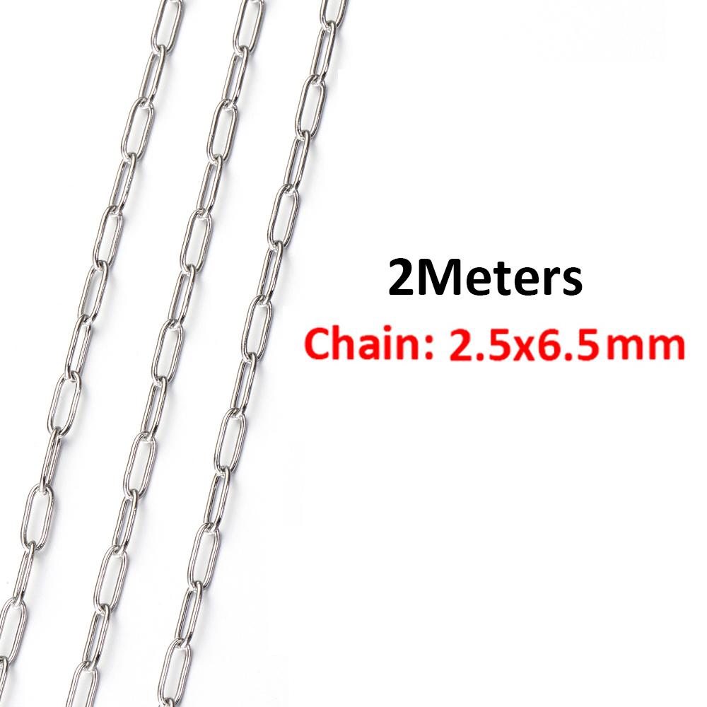2Meters/1Meter Stainless Steel Chain High Quality Gold Color Chains for Bracelet Necklace Jewelry Making DIY Findings Wholesale