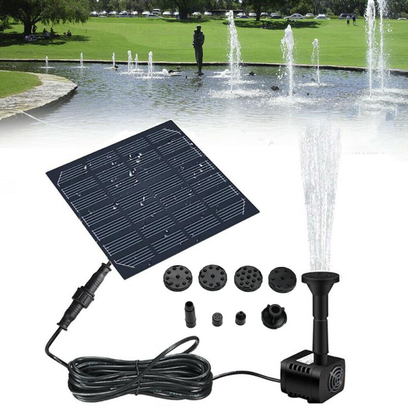 Solar Fountain Powered Garden Pond Water Feature Pump Kit Panel Pump Submersible