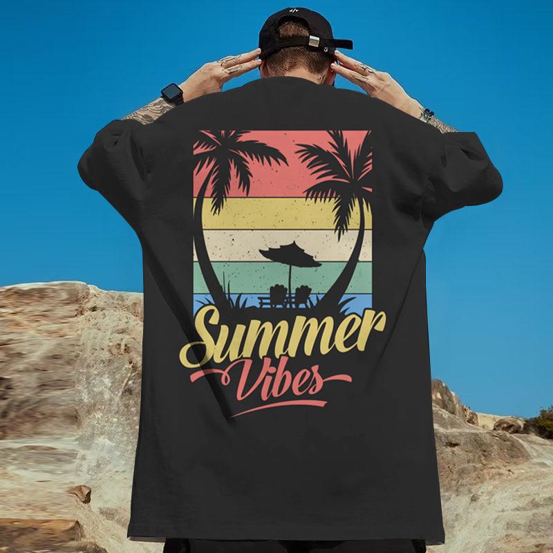 New Men's T-Shirt Coconut Tree Print T-Shirt For Men Summer Oversized Short Sleeve Tees Daily Casual male Clothes Tops