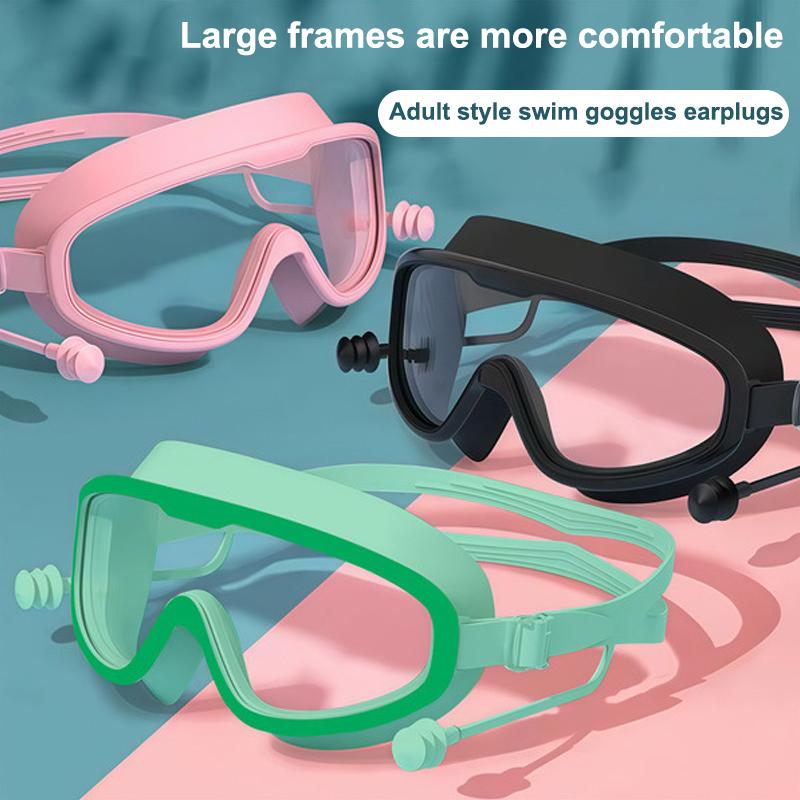 Swimming Goggles Large Frame Swimming Goggles Large Frame Hd Wide-Angle Anti-Fog Uv Protection Child Swimming Goggles No Leakage