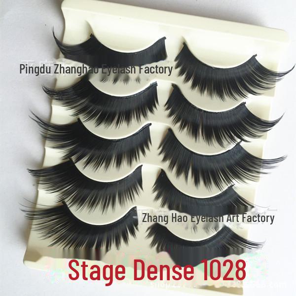 Smokey Makeup Cross Thick False Eyelashes - 5 Pairs, Black, Blue, Purple, Brown, Stage Series