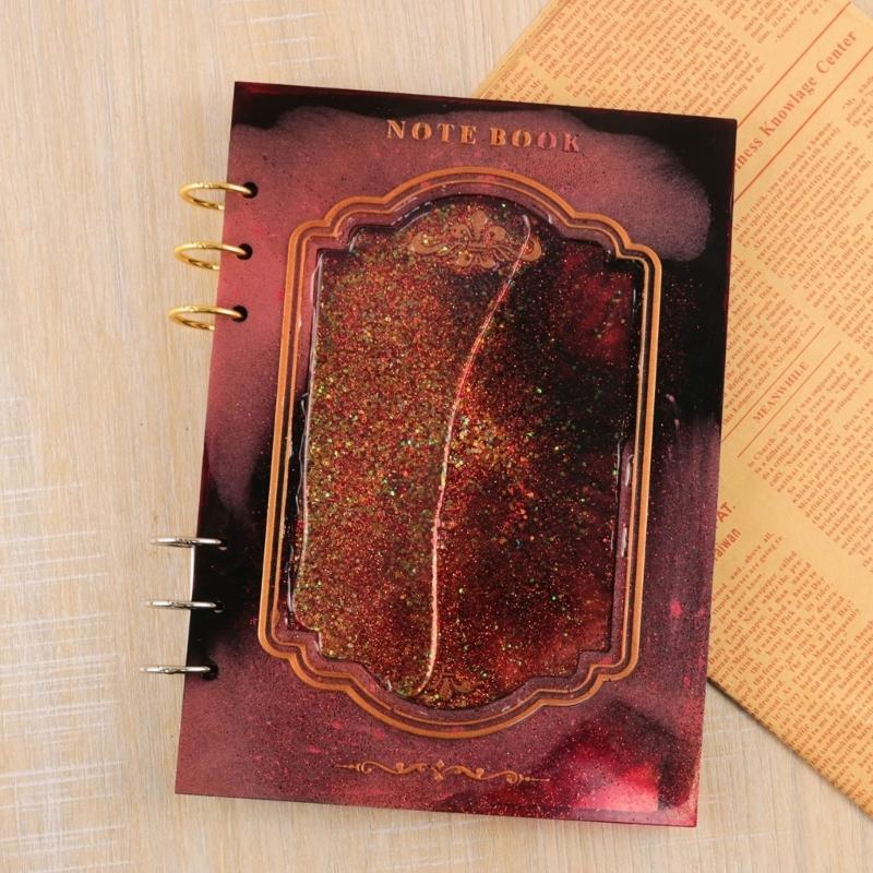Quicksand Notebook Cover Resin Mold DIY Crystal UV Epoxy Silicone Molds Transparent Book Creative Resin Casting Molds
