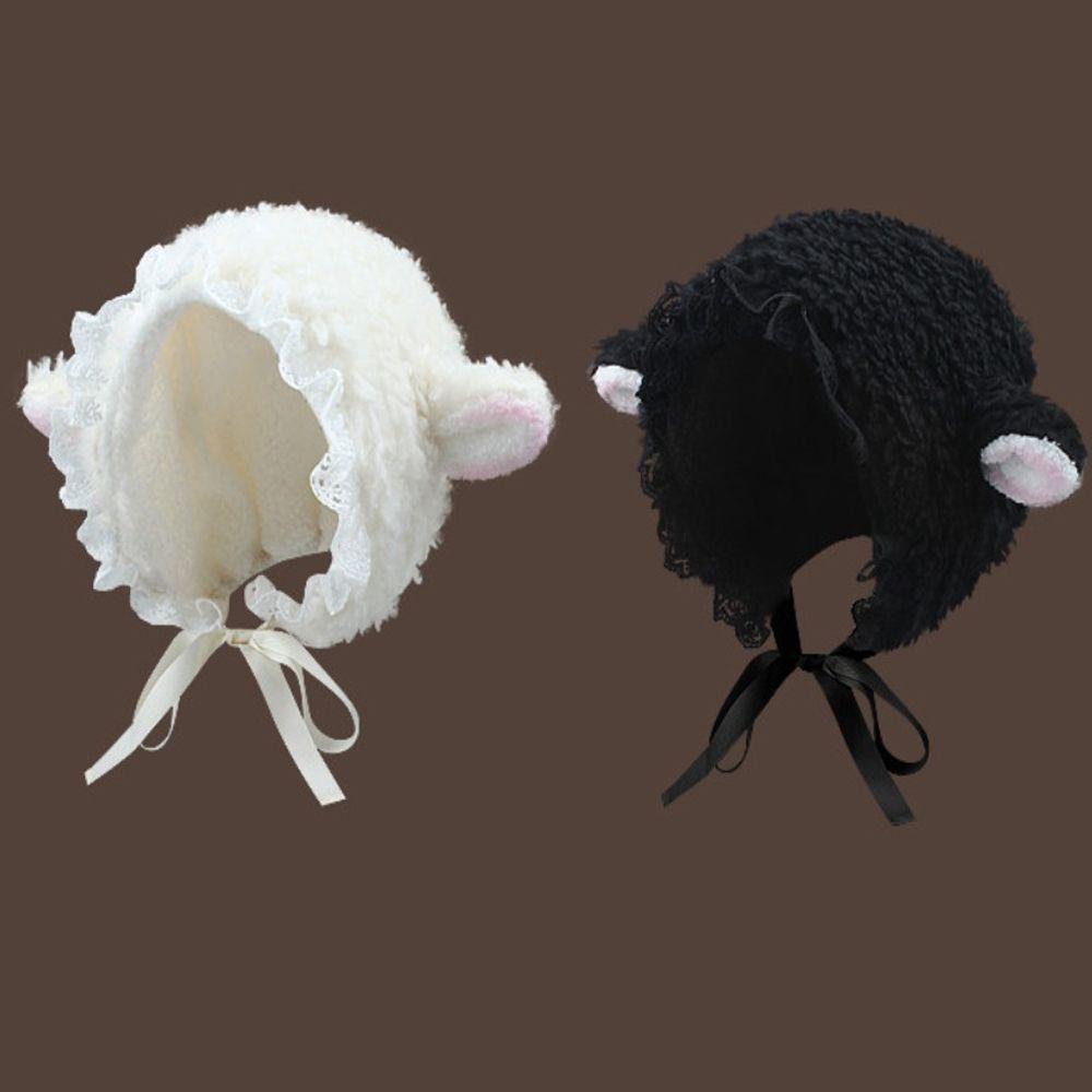 Fluffy Costume Hats Christmas Gift Warm Soft Lovely Lamb Cosplay Bucket Hat Outdoors Warm Winter