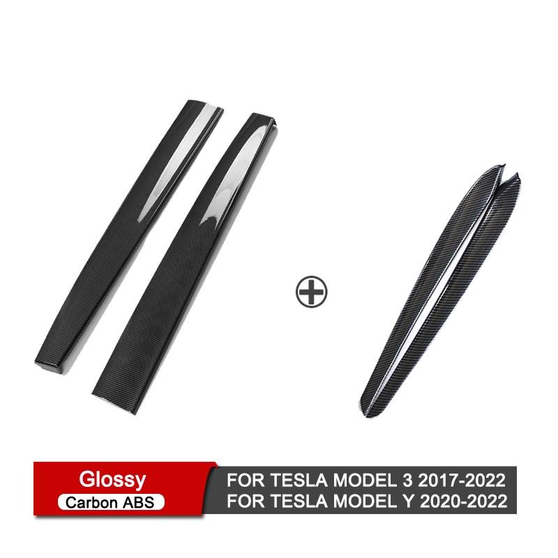 Dashboard Cover For Tesla Model 3 Y Car Door Trim Center Console Carbon Fiber ABS Stickers Interior Accessories 2017-2021 2022