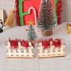 Miniature Christmas Scene Model Wooden Elf Door Set Handmade Mini Wood Door Festive Holiday Dollhouse Decor