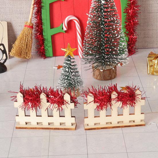 Miniature Christmas Scene Model Wooden Elf Door Set Handmade Mini Wood Door Festive Holiday Dollhouse Decor