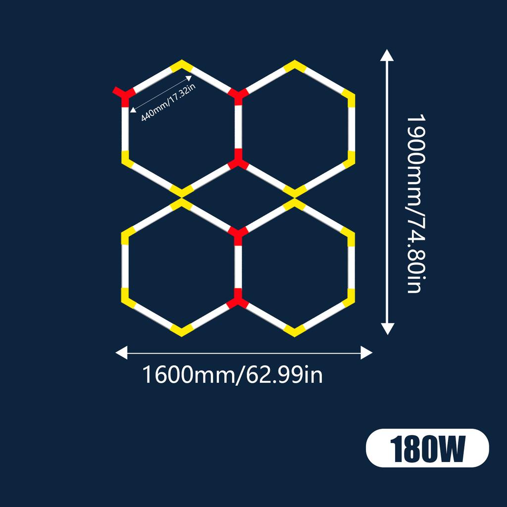 Garage Light Hexagon Lights Lamp AC85V-265V Led Tube Honeycomb Ceiling Lighting For Auto Car Body Repair Led Workshop Cutomized