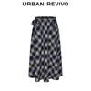 UR Women's Retro Plaid Lace-up Half Skirt