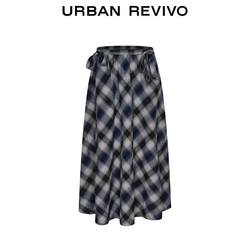 UR Women's Retro Plaid Lace-up Half Skirt