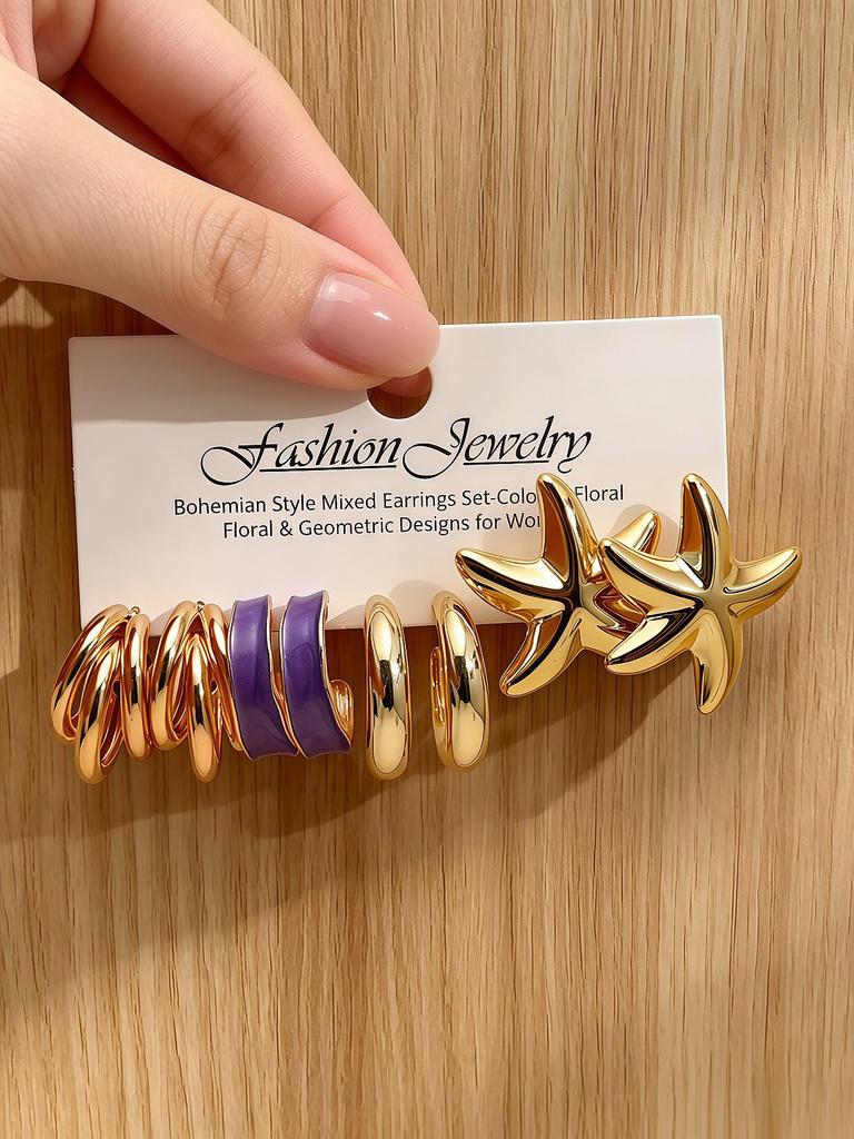 European 2026 C-Shaped Resin Earrings - Light Luxury Fashion with Creative Acetate Sheet Design
